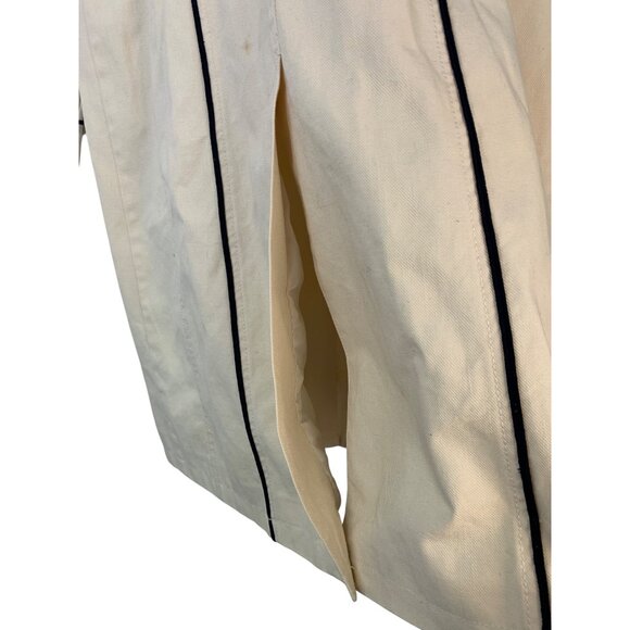 New VTG Rare Tommy Hilfiger S Military Denim Coat Logo Buttons Cream RHH10579 - Picture 11 of 12